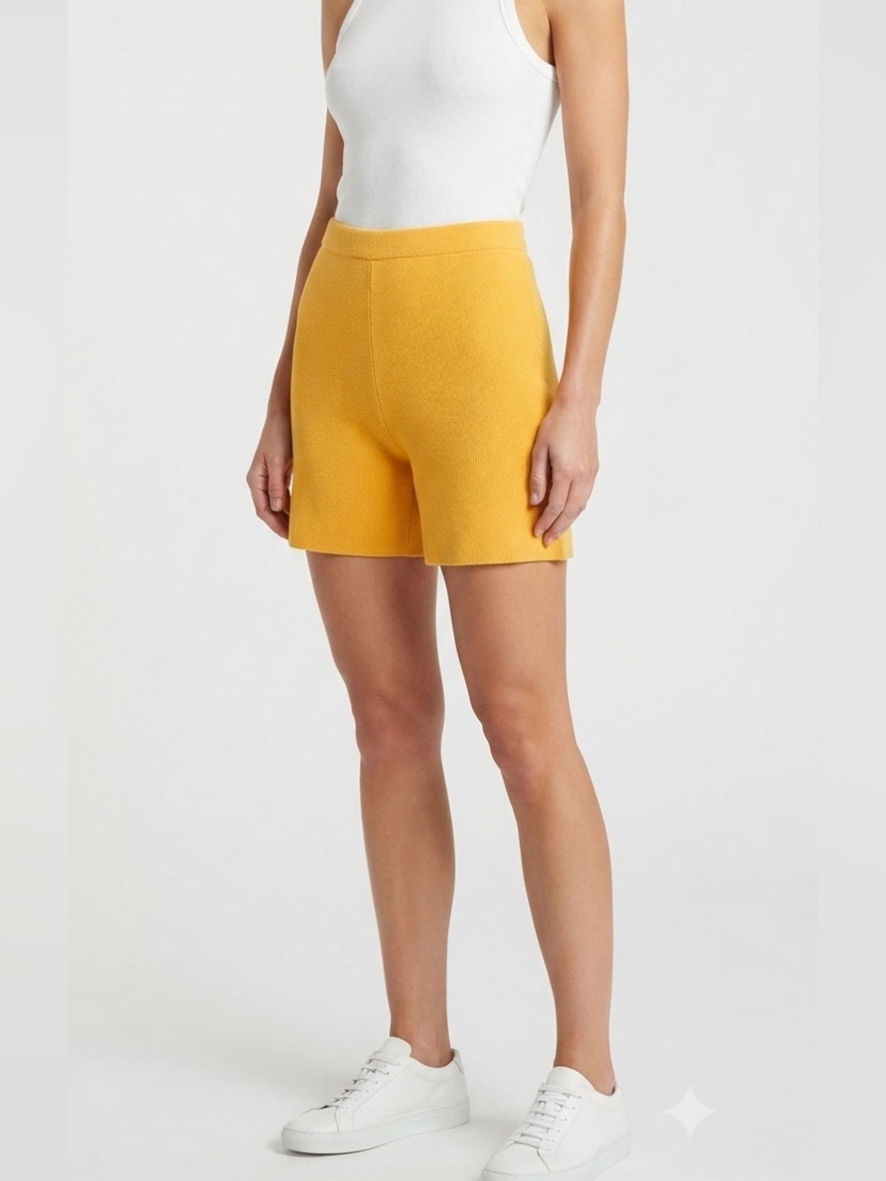 Free People Beach Women's Yellow Rib Knit Shorts Size M